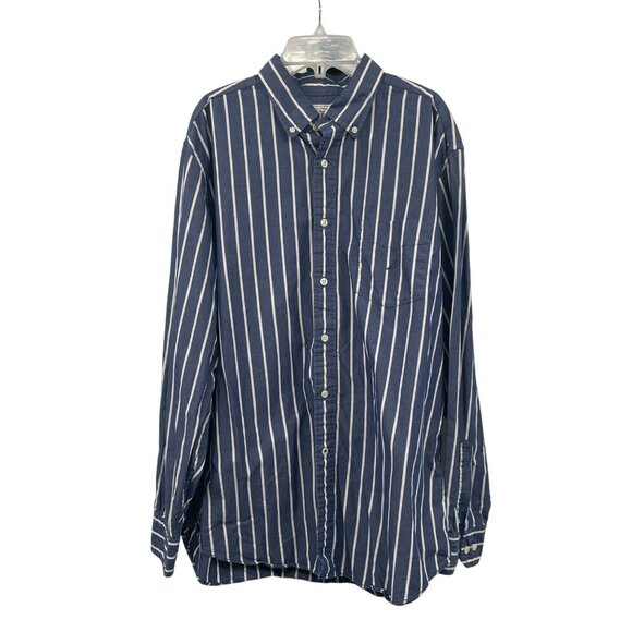 Nautica Men's Striped Button Up Shirt Long Sleeve Blue/Multi Size Large - Picture 1 of 9